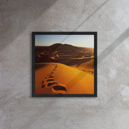 Desert canvas print wall art with black floater frame