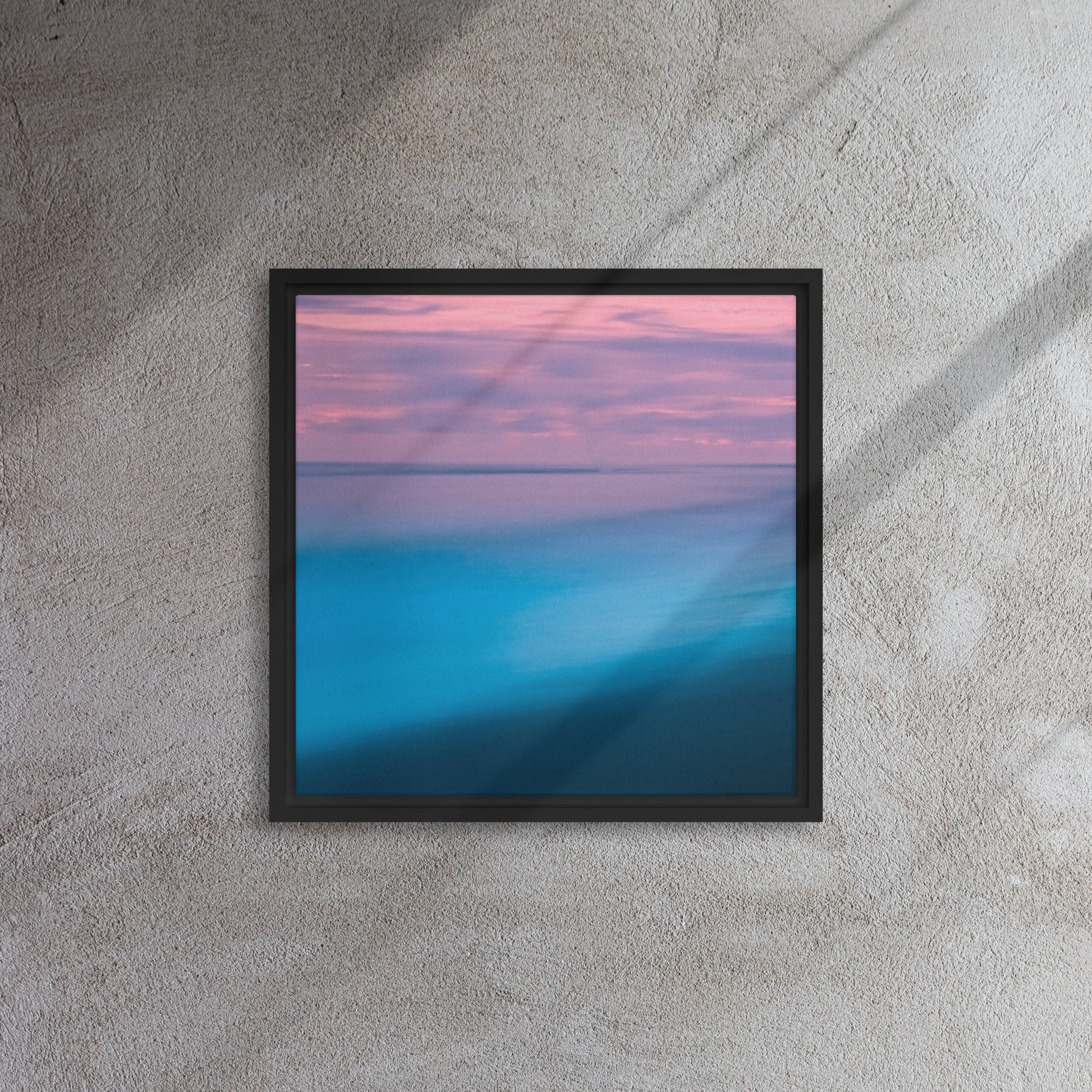 beach sunset black framed canvas print 