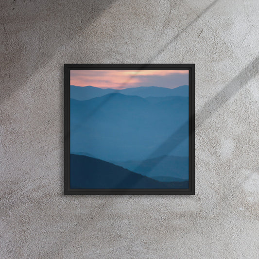 mountain canvas print artwork black floater frame