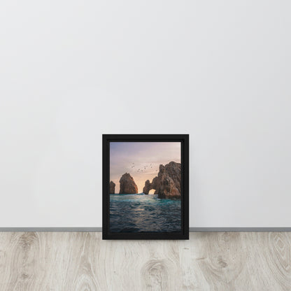 Rocks on Beach Framed Canvas Print