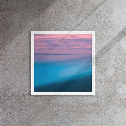 beach sunset white framed canvas print 