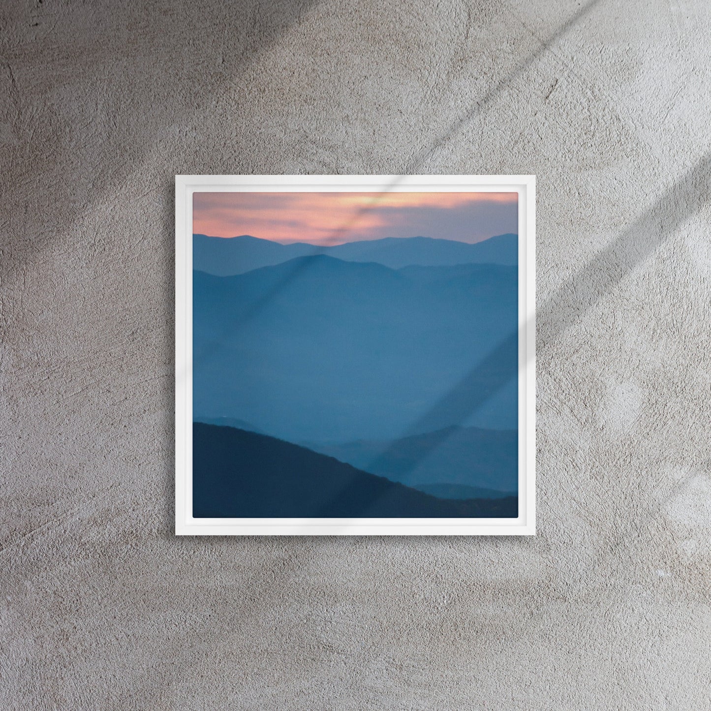 mountain canvas print artwork white floater frame