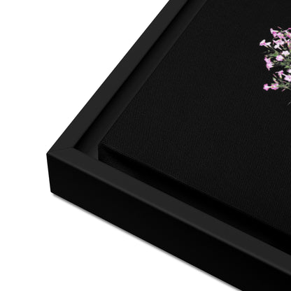 pink flower tree canvas print wall art black floater frame