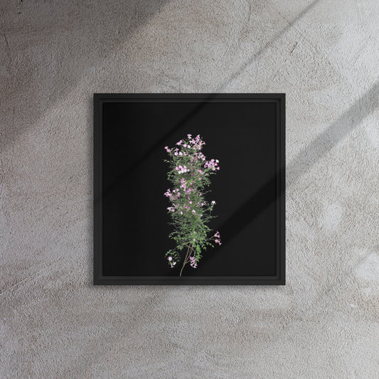 pink flower tree canvas print wall art black floater frame