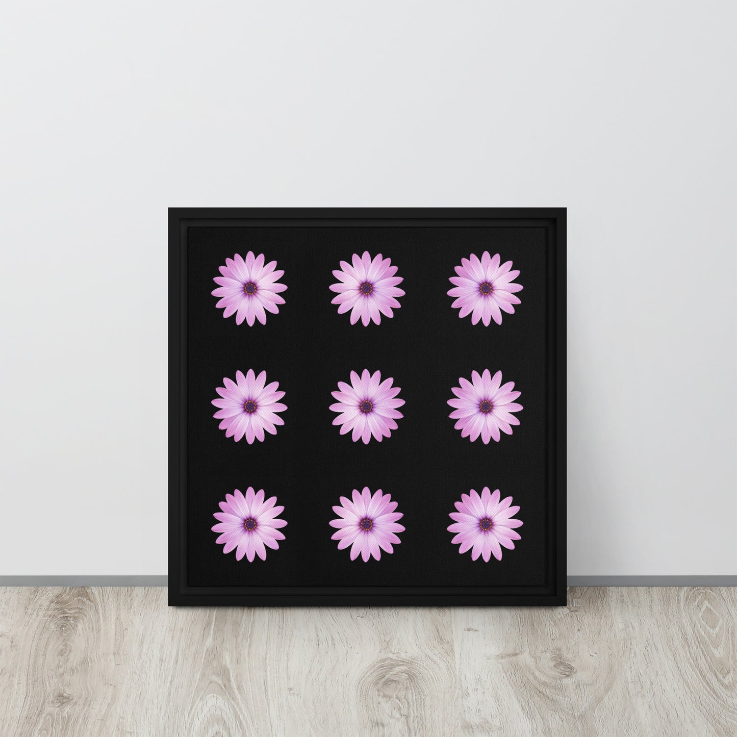 pink aster flower framed canvas print wall art 