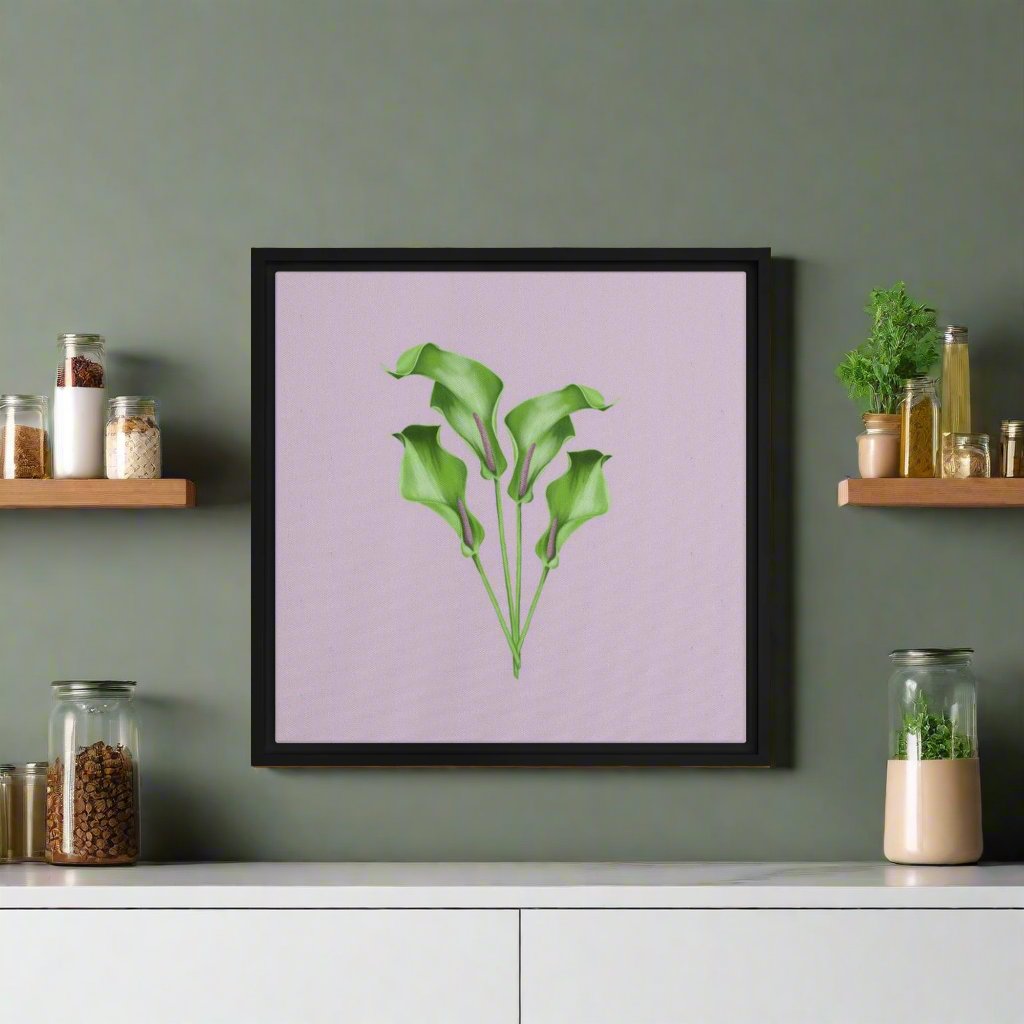 calla lily flower canvas print wall art black floater frame