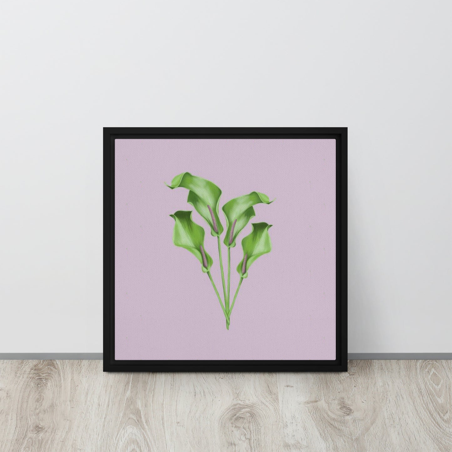 calla lily flower canvas print wall art black floater frame