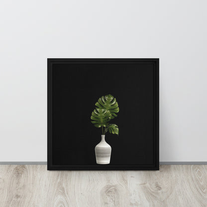 palm leaf canvas print wall decor canvas print on black floater frame 