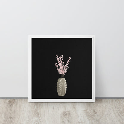 cherry blossom canvas print wall art on white floater frames 