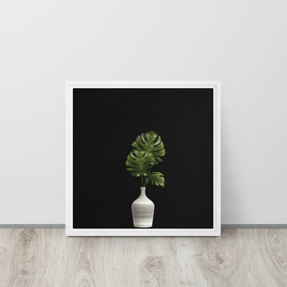 palm leaf canvas print wall decor canvas print on white floater frame 