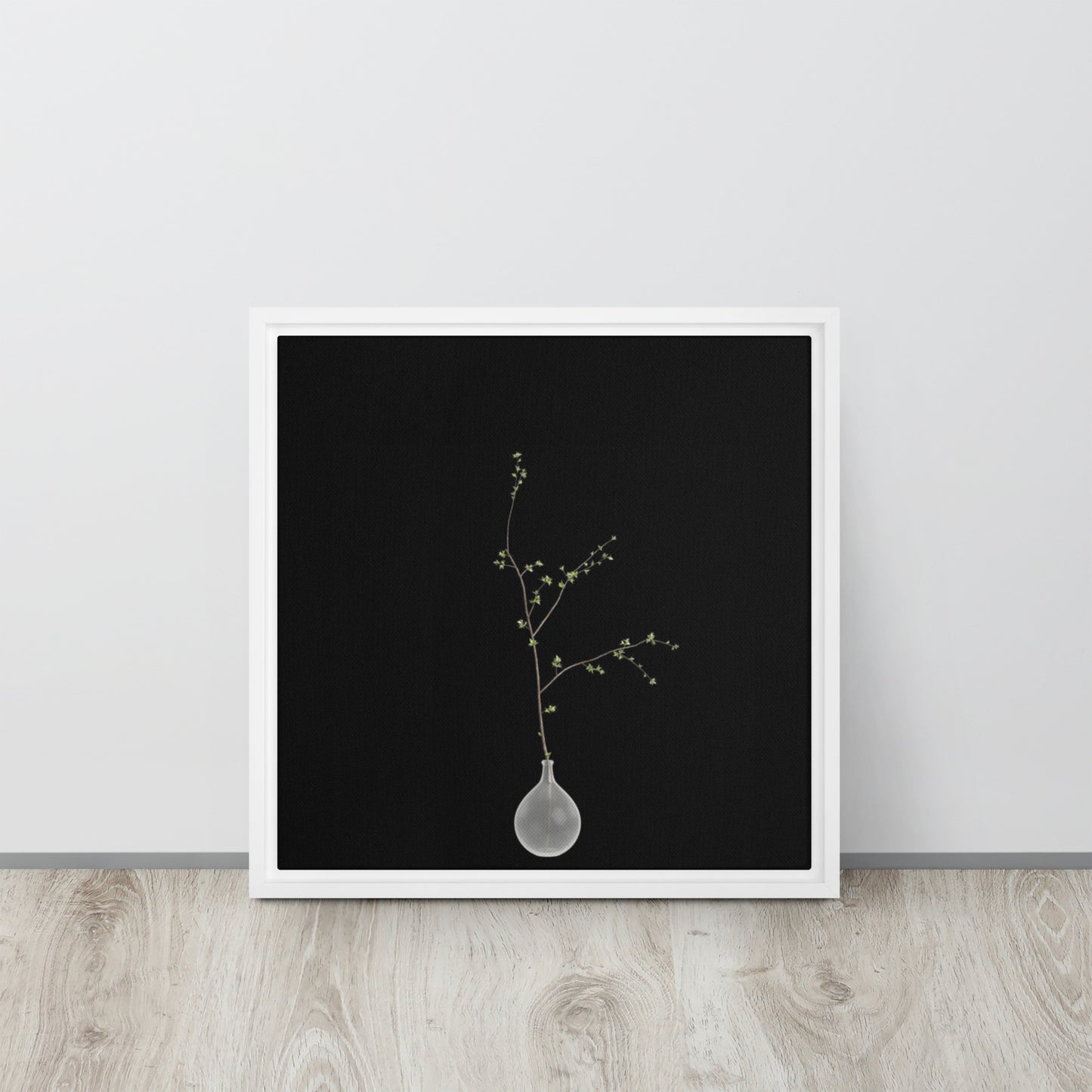 tree branch canvas print wall art on white floater frame