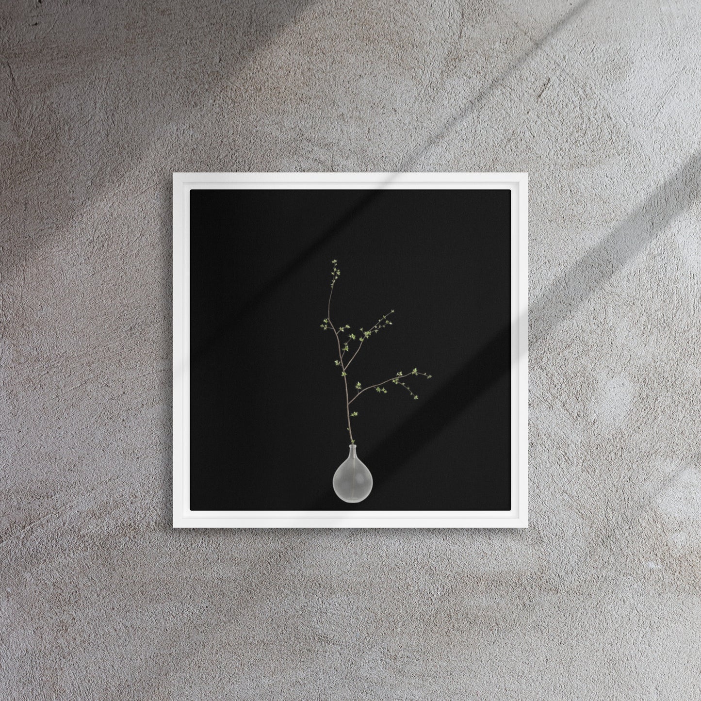 tree branch canvas print wall art on white floater frame