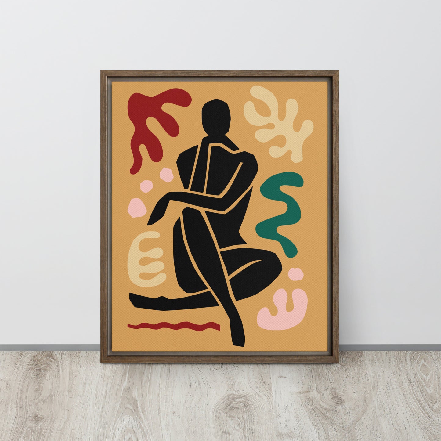 Framed Canvas Print Seated Black Woman Figure - Mirfia