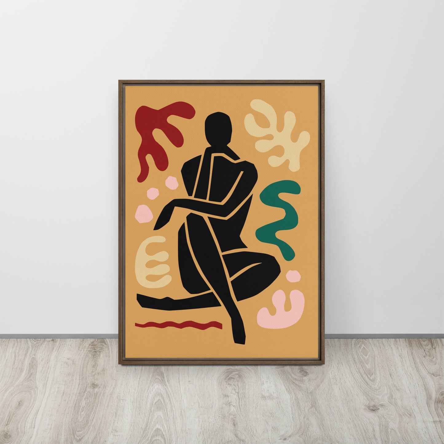 Framed Canvas Print Seated Black Woman Figure - Mirfia