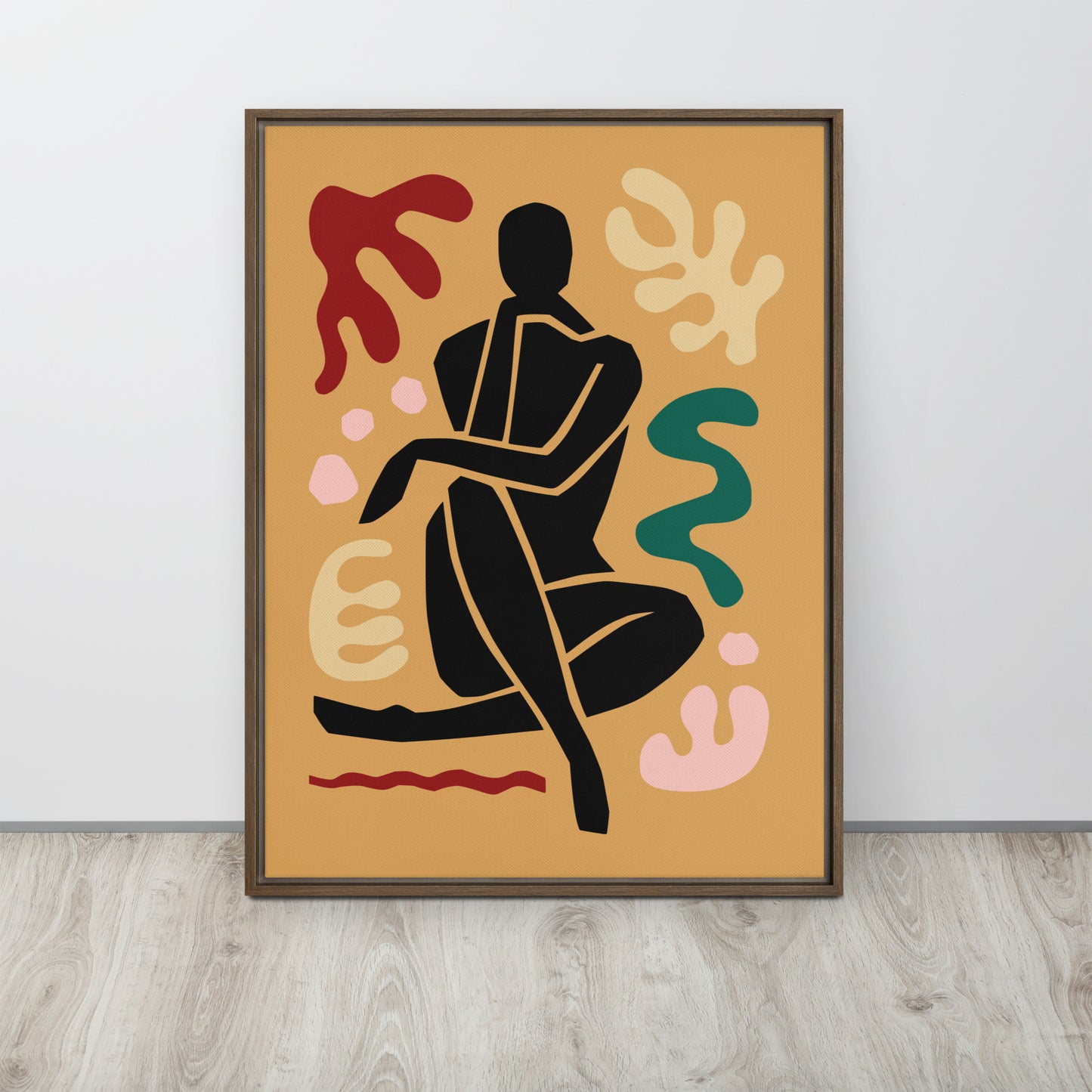 Framed Canvas Print Seated Black Woman Figure - Mirfia