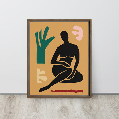 Framed Canvas Print Seated Woman Figure - Mirfia