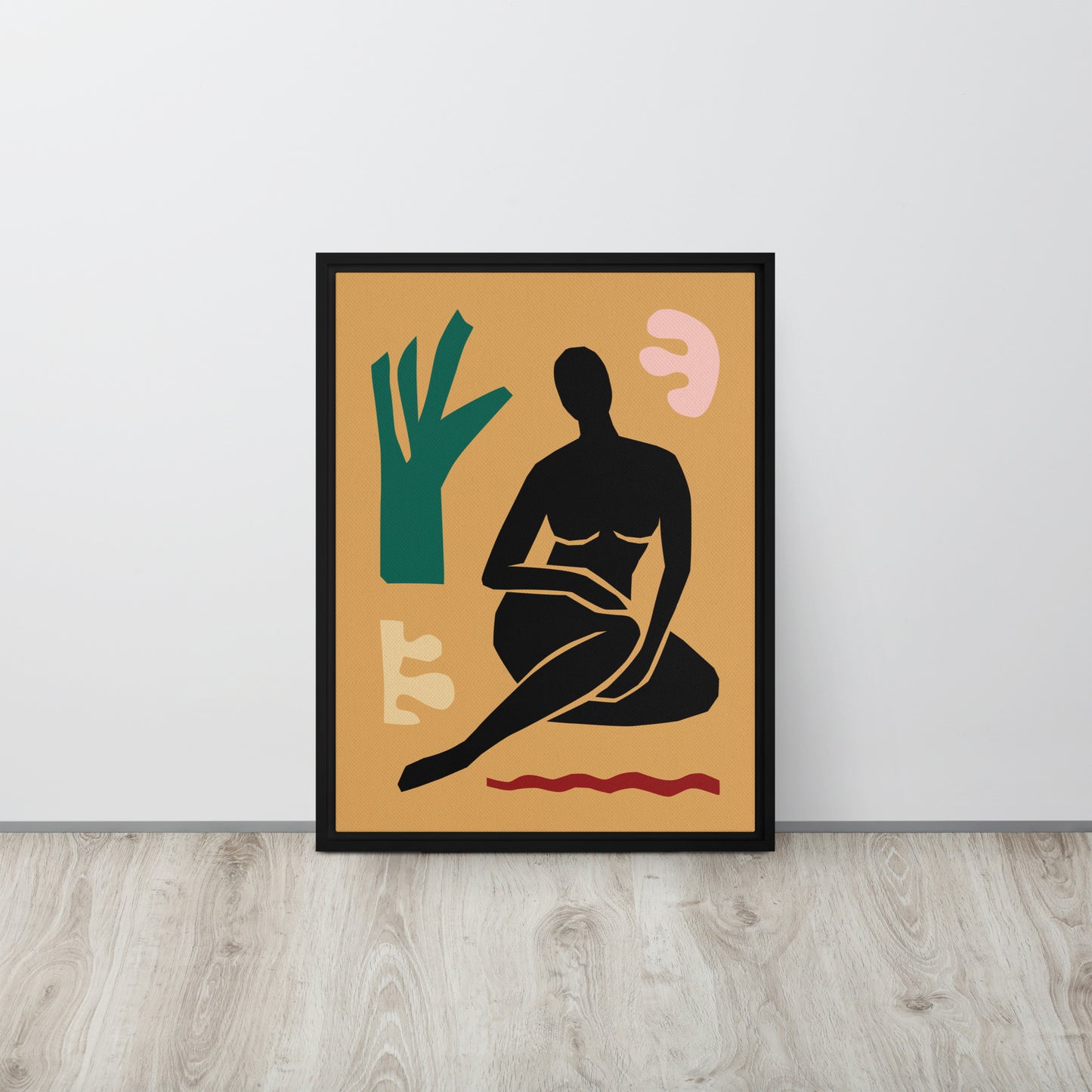 Framed Canvas Print Seated Woman Figure - Mirfia