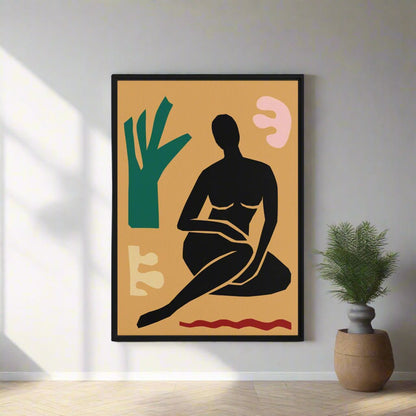 Framed Canvas Print Seated Woman Figure - Mirfia