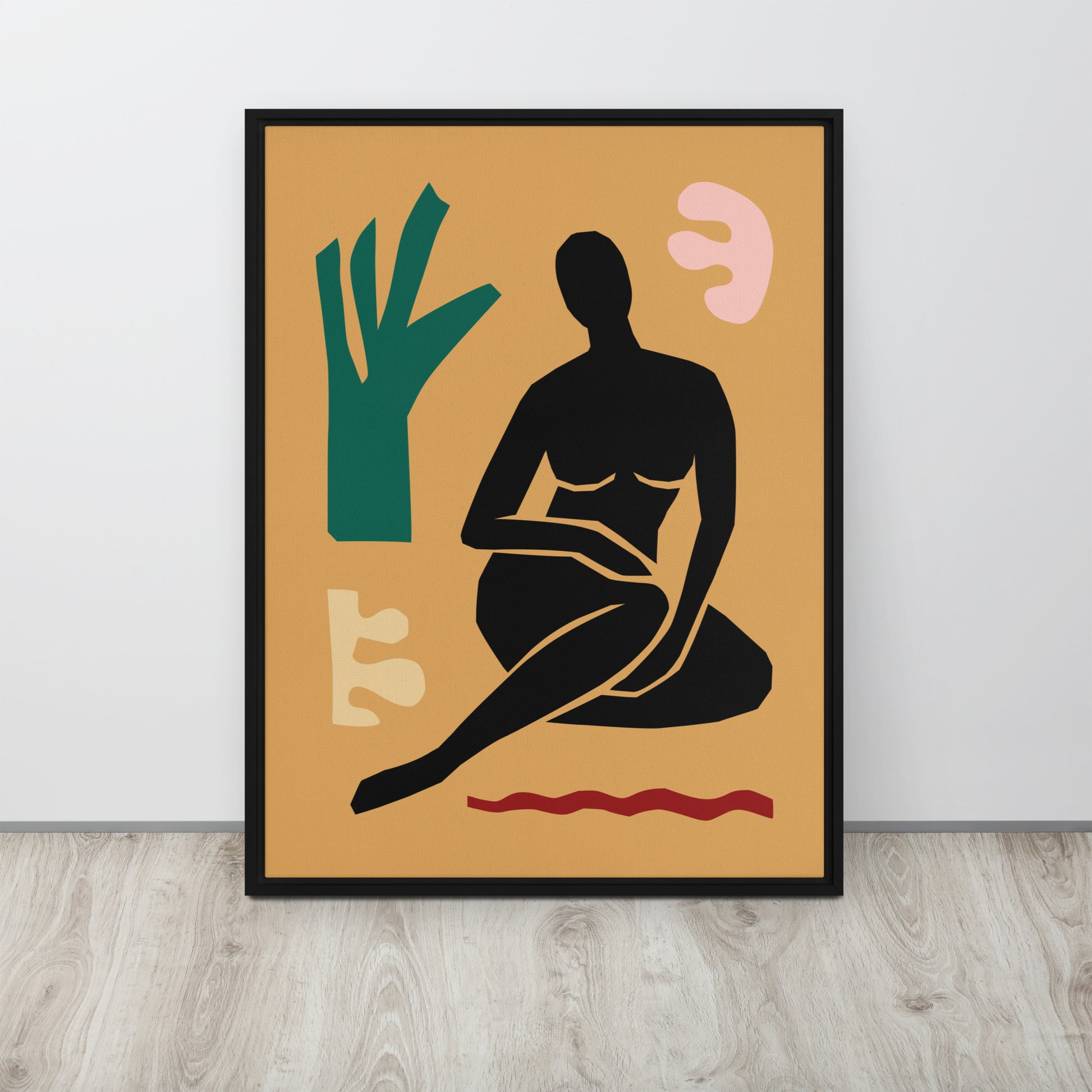 Framed Canvas Print Seated Woman Figure - Mirfia