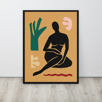 Framed Canvas Print Seated Woman Figure - Mirfia