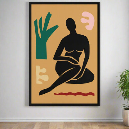 Framed Canvas Print Seated Woman Figure - Mirfia