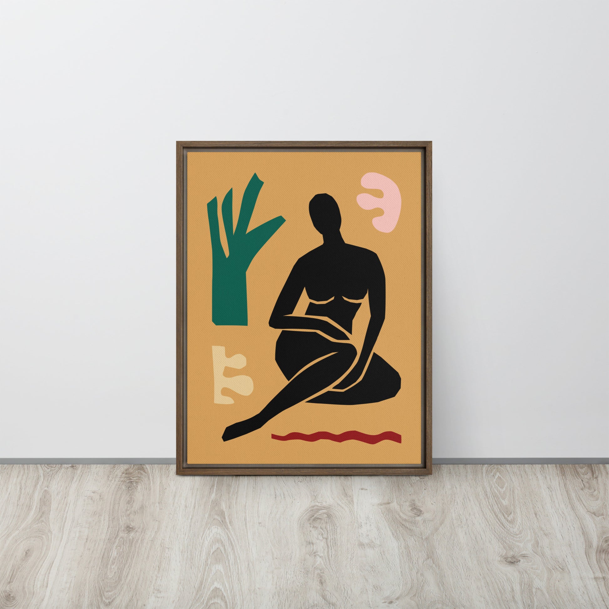 Framed Canvas Print Seated Woman Figure - Mirfia