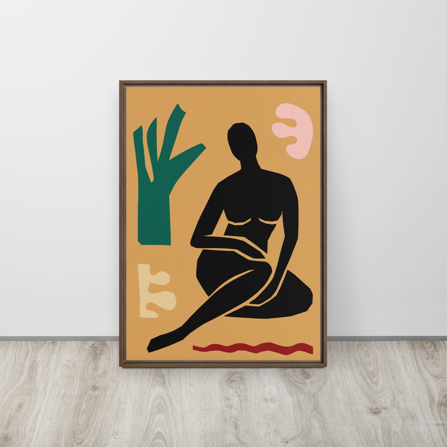 Framed Canvas Print Seated Woman Figure - Mirfia