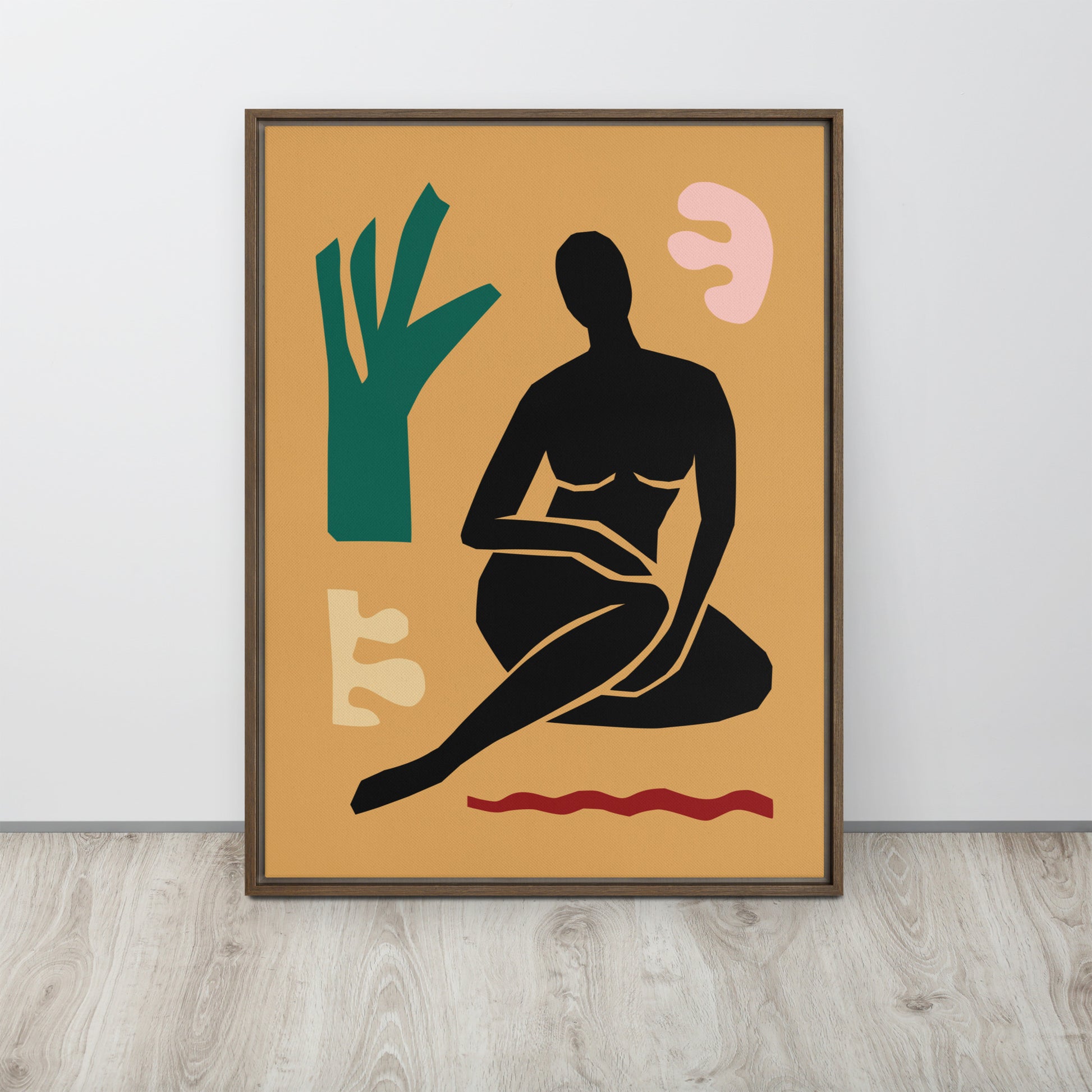 Framed Canvas Print Seated Woman Figure - Mirfia