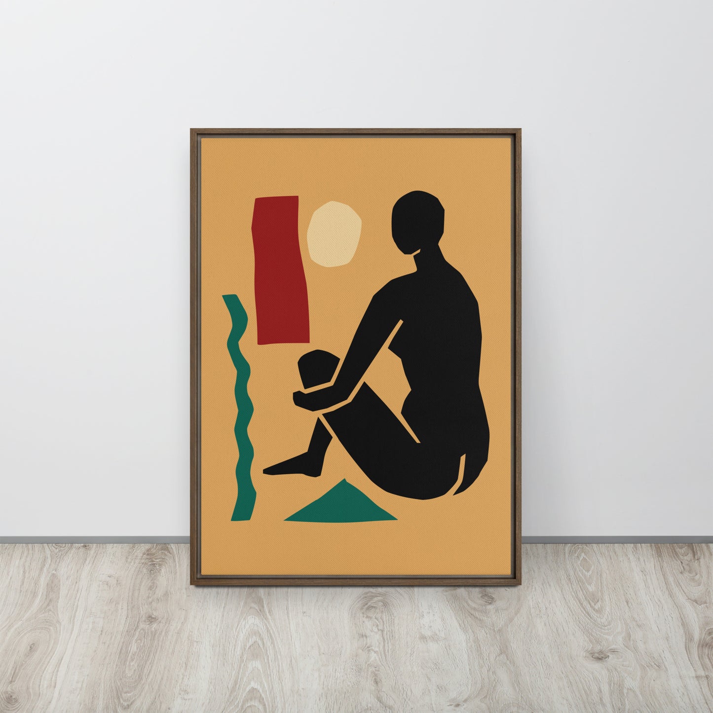 Framed Canvas Print Seated Woman Silhouette - Mirfia