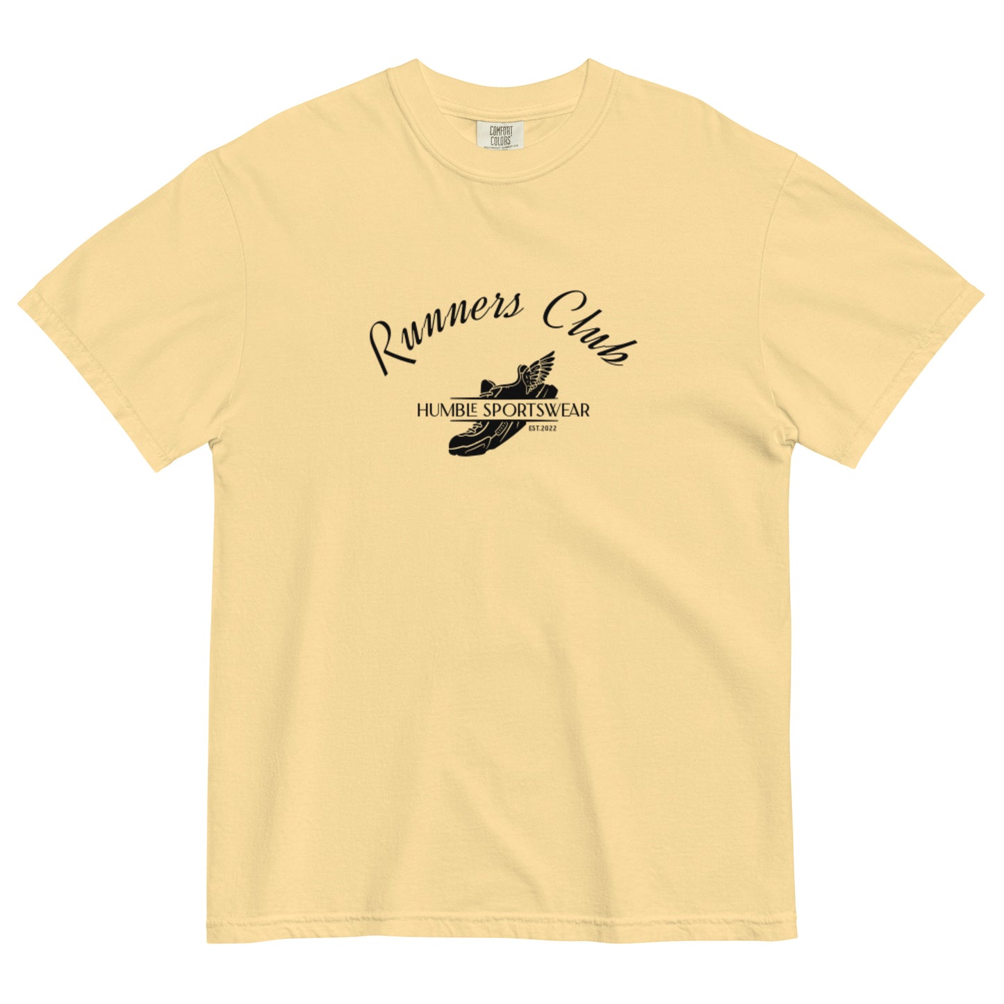 women's yellow garment dyed cotton club t-shirt 