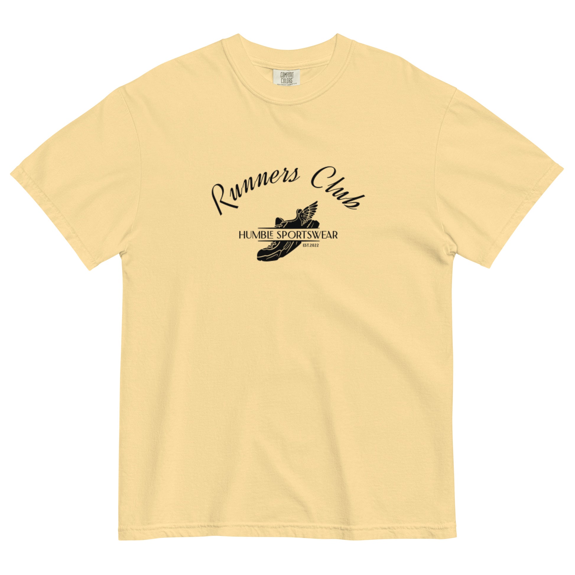 women's yellow garment dyed cotton club t-shirt 