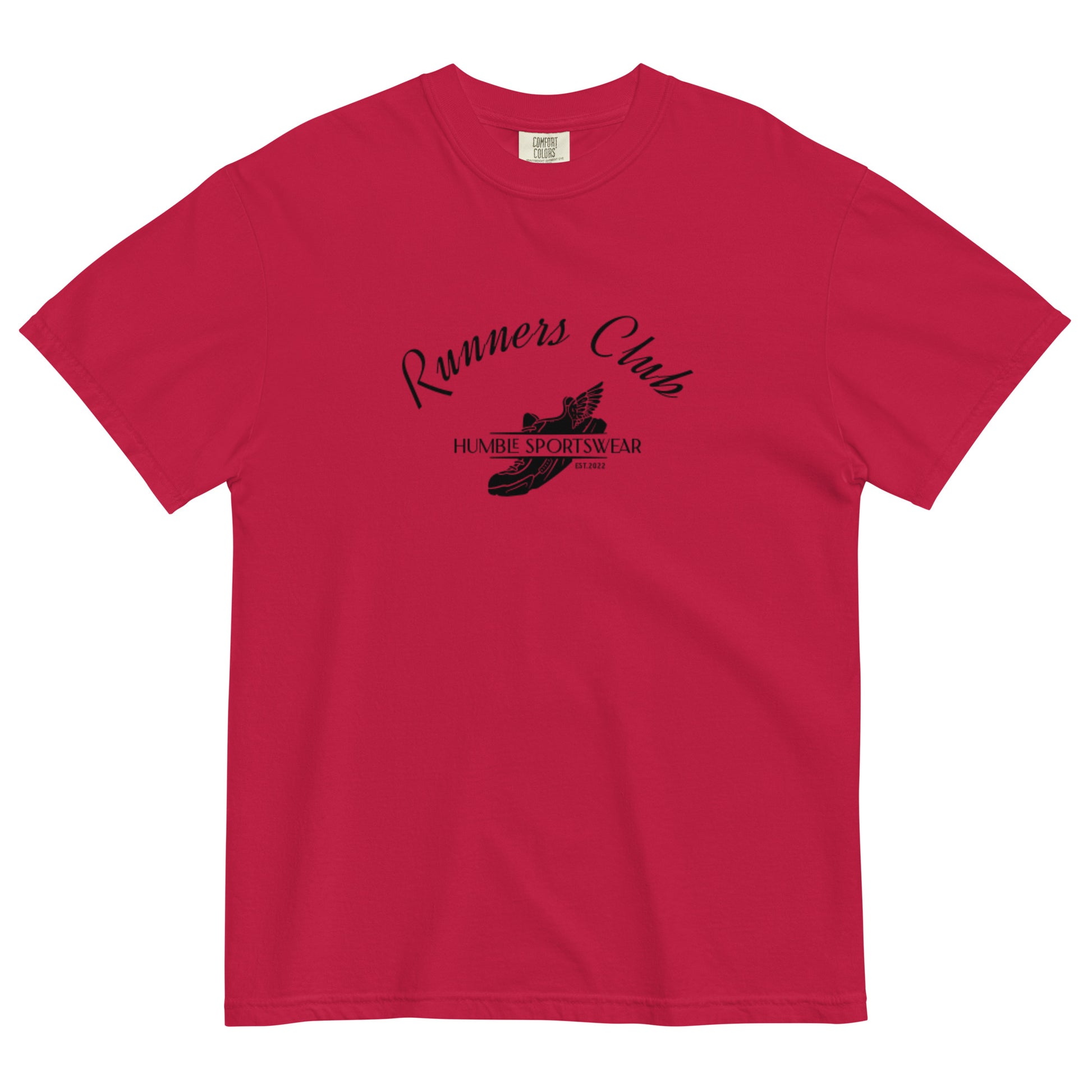 women's red garment dyed cotton club t-shirt 