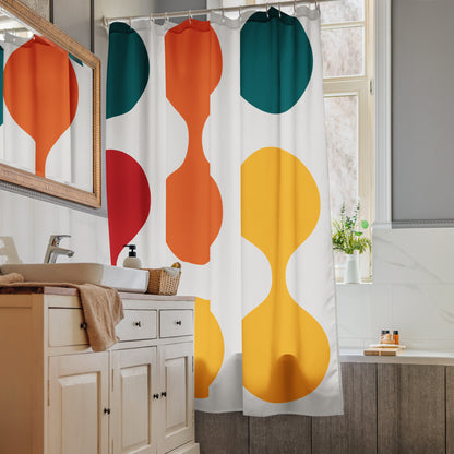 Fluid Polka Dotted Geometric Shower Curtain - Mirfia