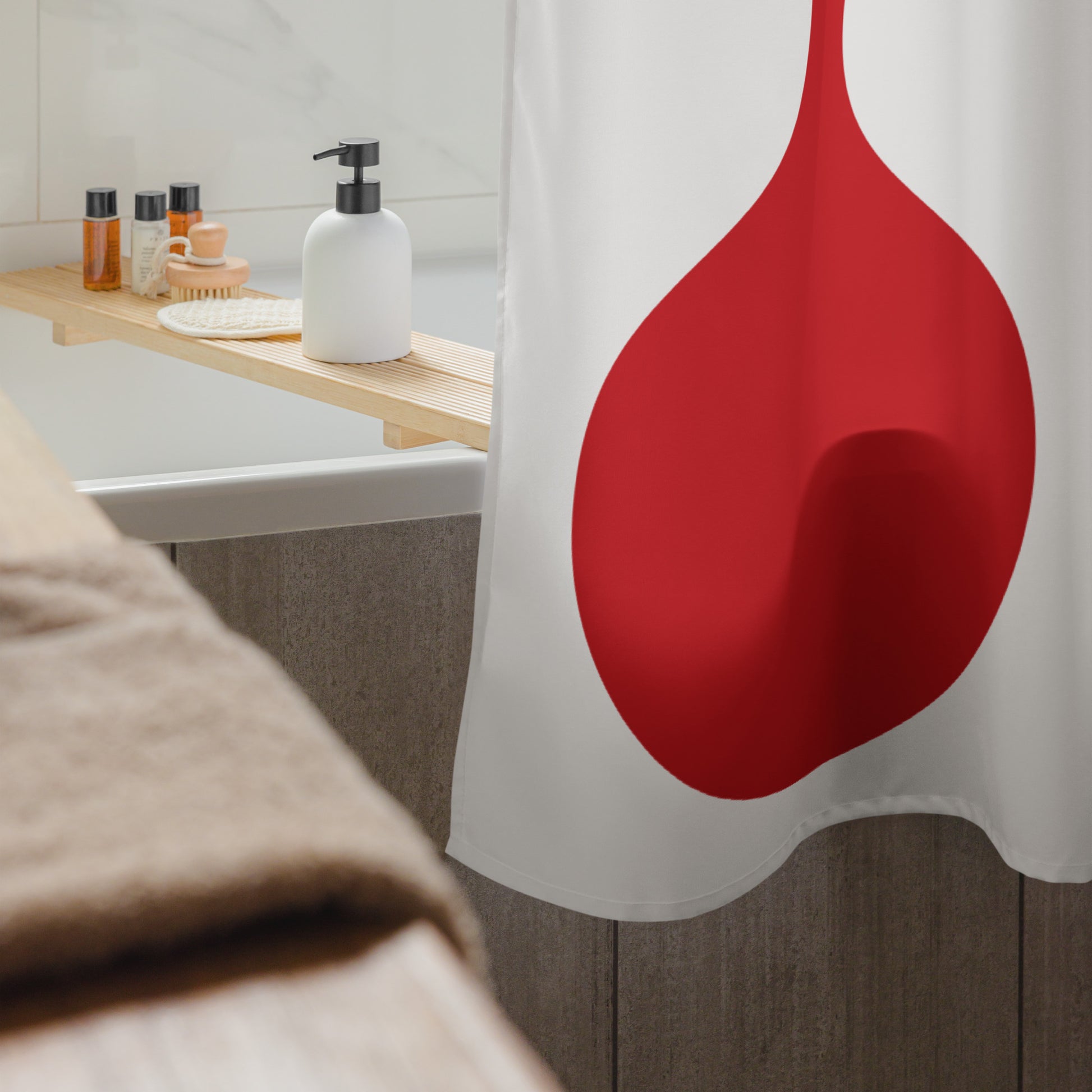 Fluid Polka Dotted Geometric Shower Curtain - Mirfia