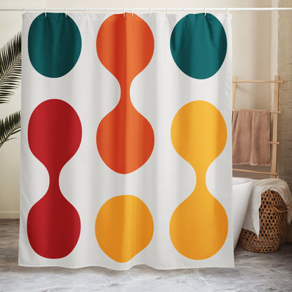 Fluid Polka Dotted Geometric Shower Curtain - Mirfia
