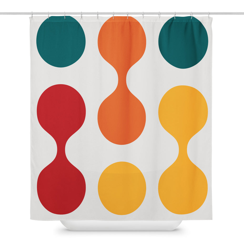Fluid Polka Dotted Geometric Shower Curtain - Mirfia