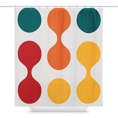 Fluid Polka Dotted Geometric Shower Curtain - Mirfia