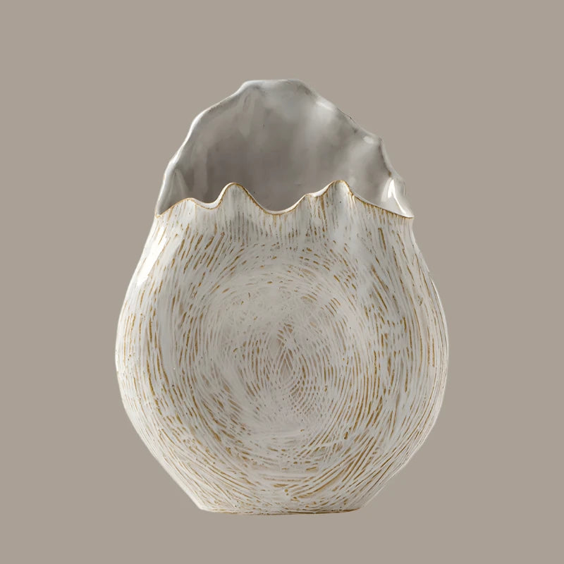 tabletop glazed ceramic vase round