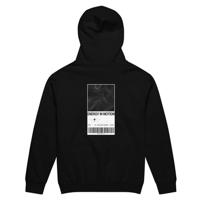 back view of urban graphic hoodie flat lay black