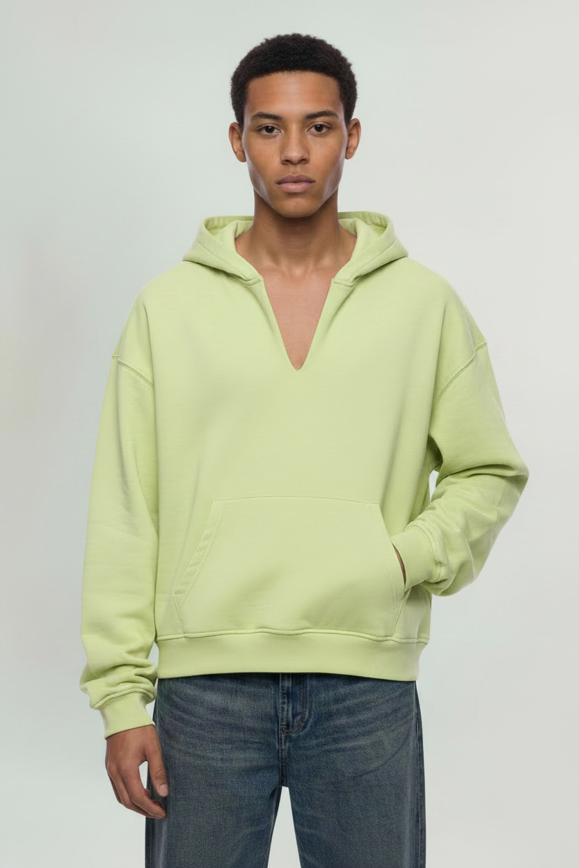 Green Hoodie Male Model — Cool Grey Studio