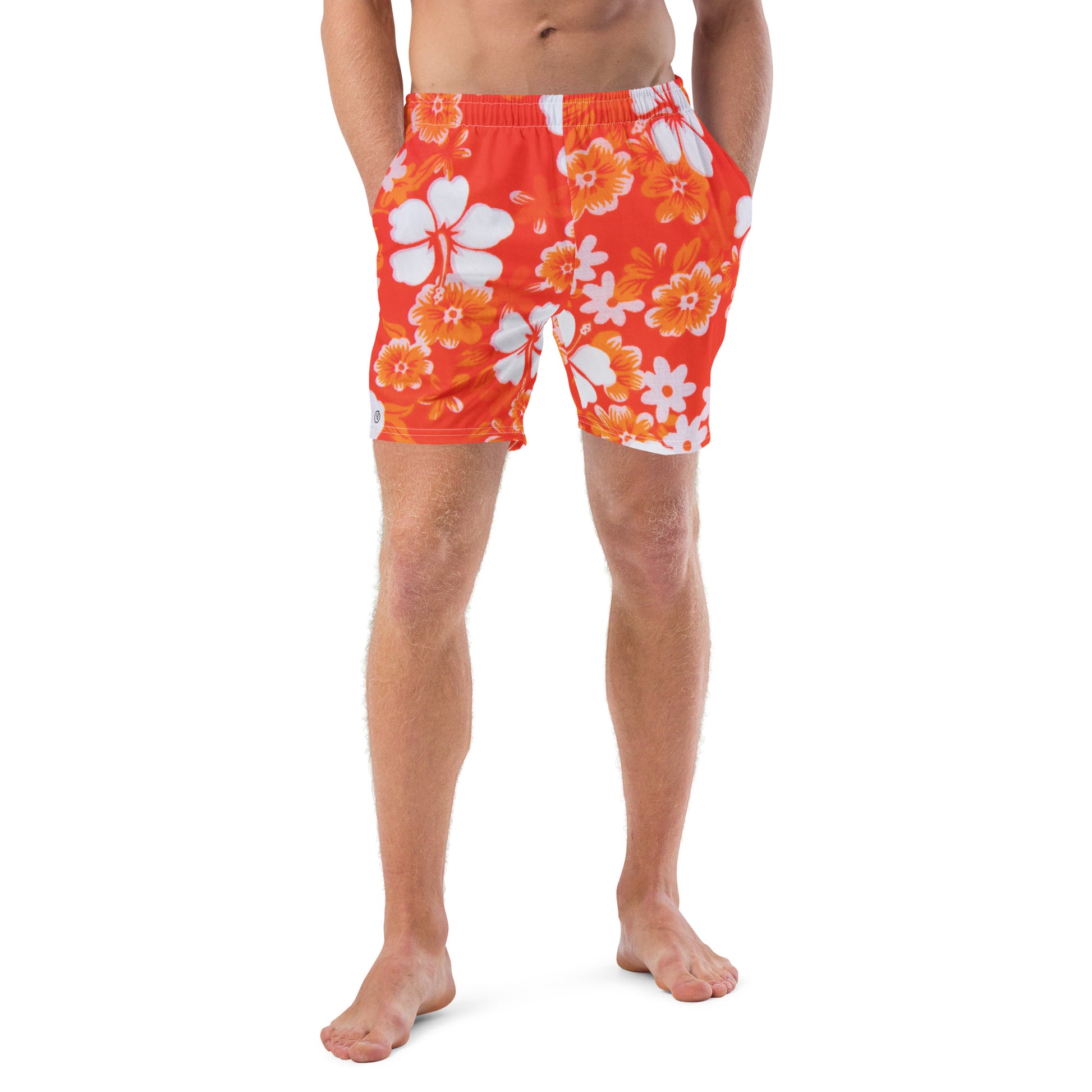 hawaiian floral swim trunks 