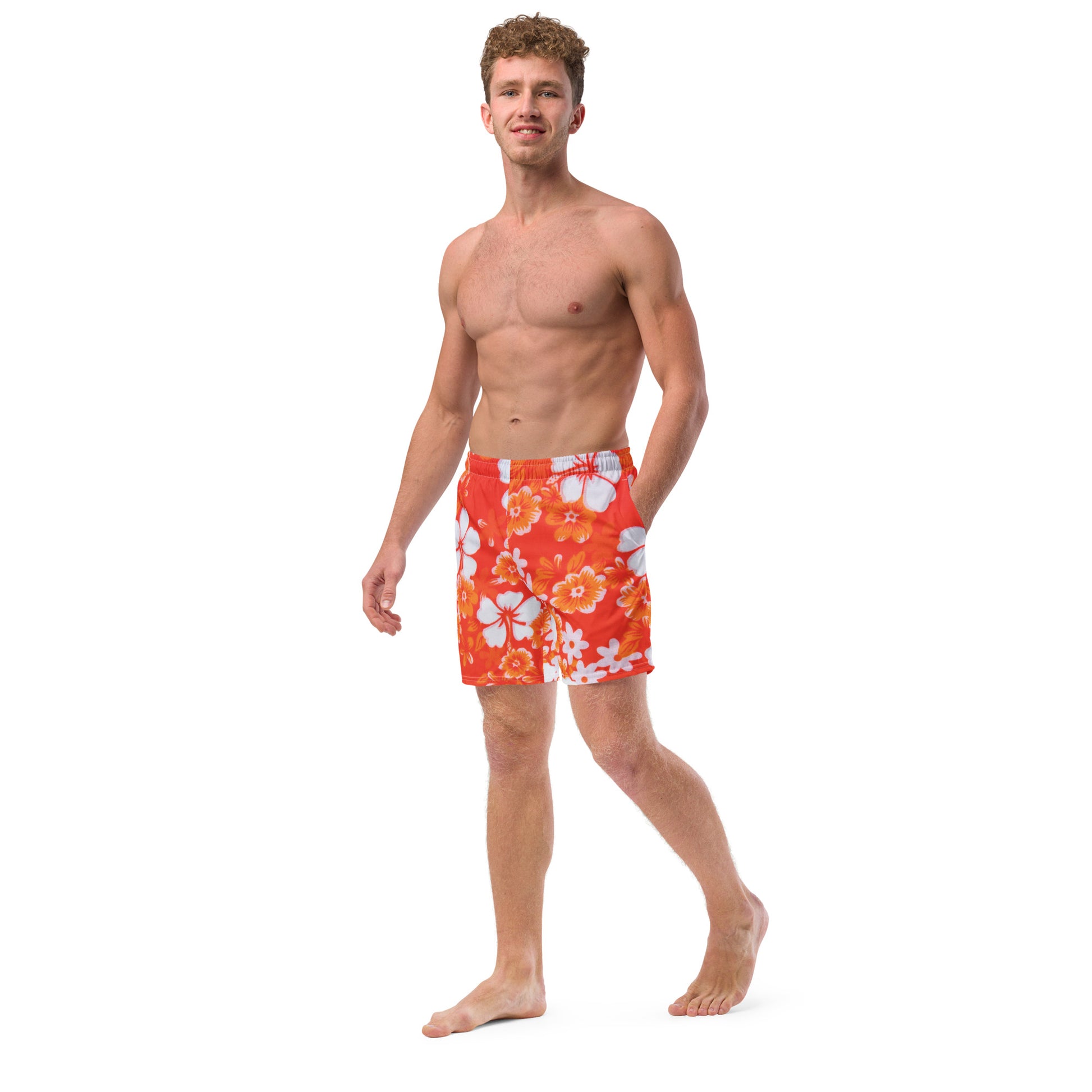 hawaiian floral swim trunks 