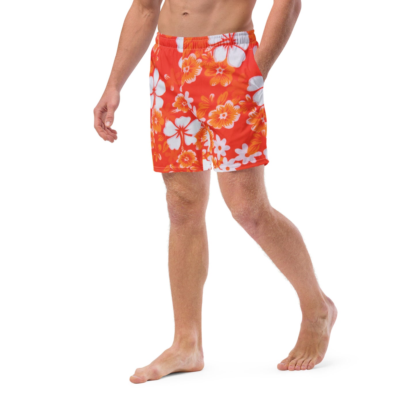 hawaiian floral swim trunks 