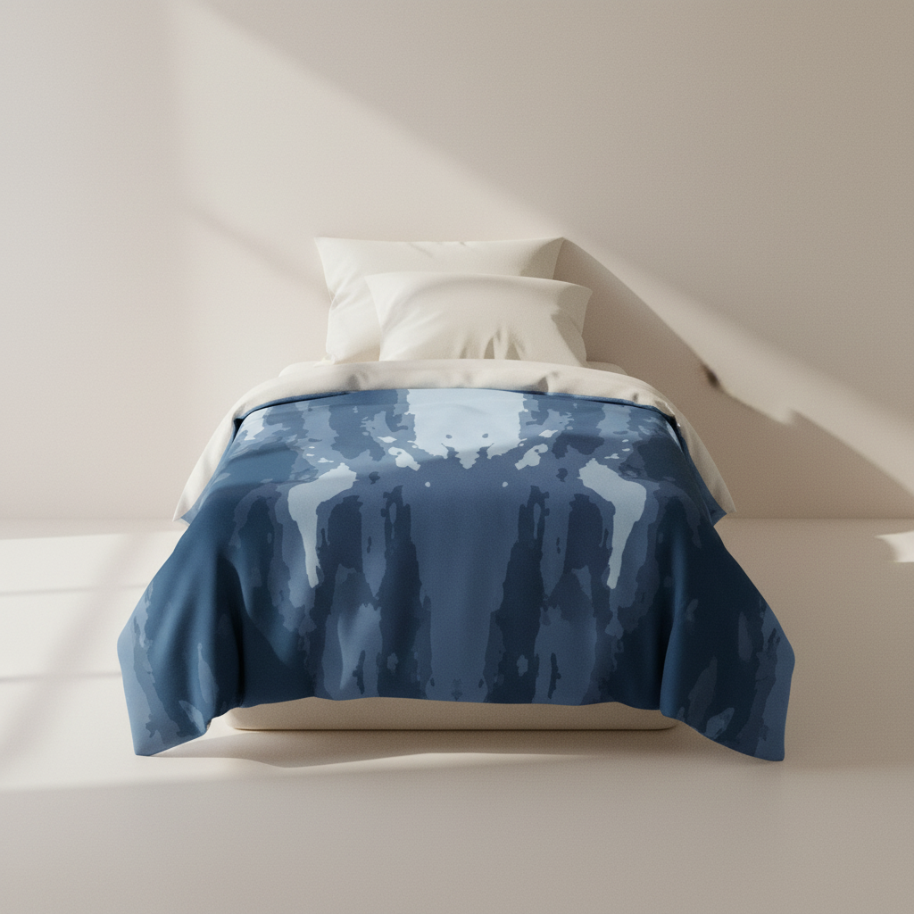 artisan-designed indigo bedspread for a tranquil sleep space