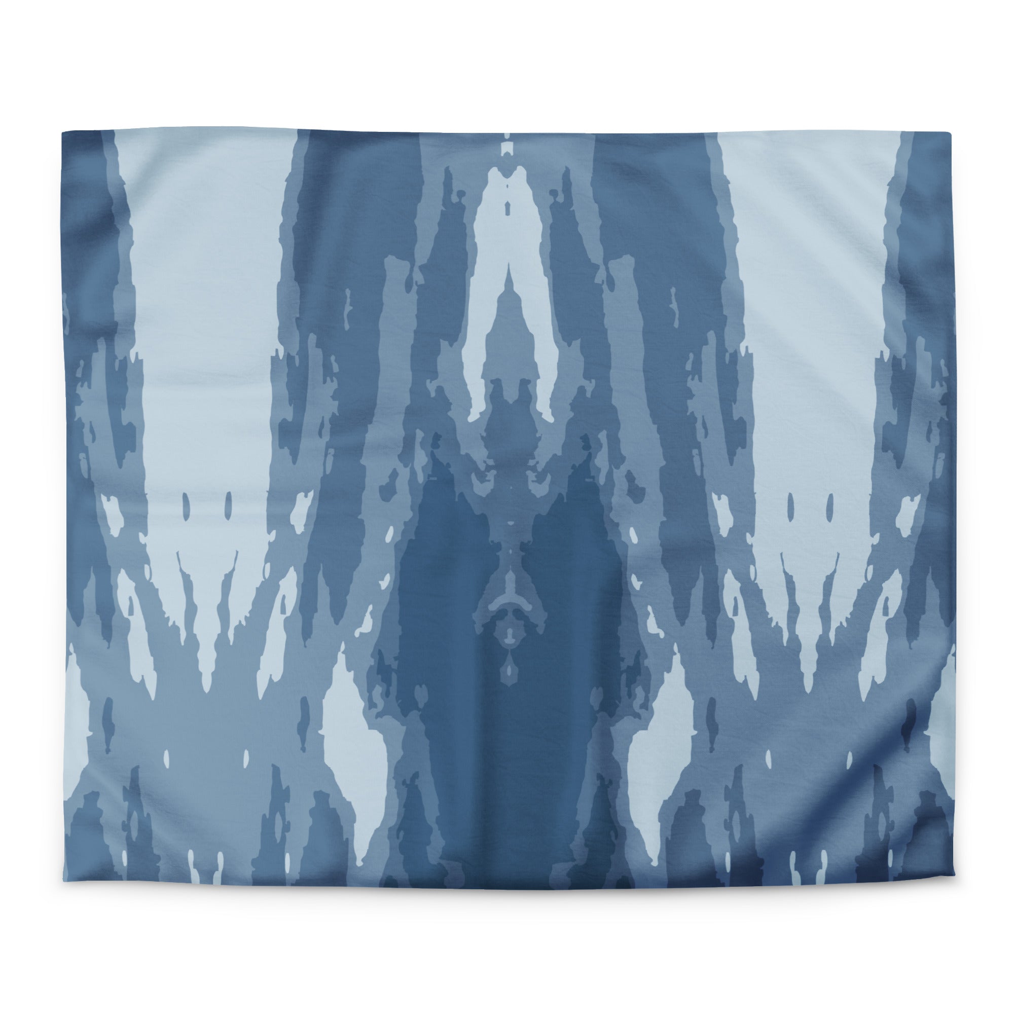 blue indigo abstract duvet cover with linen white reverse 