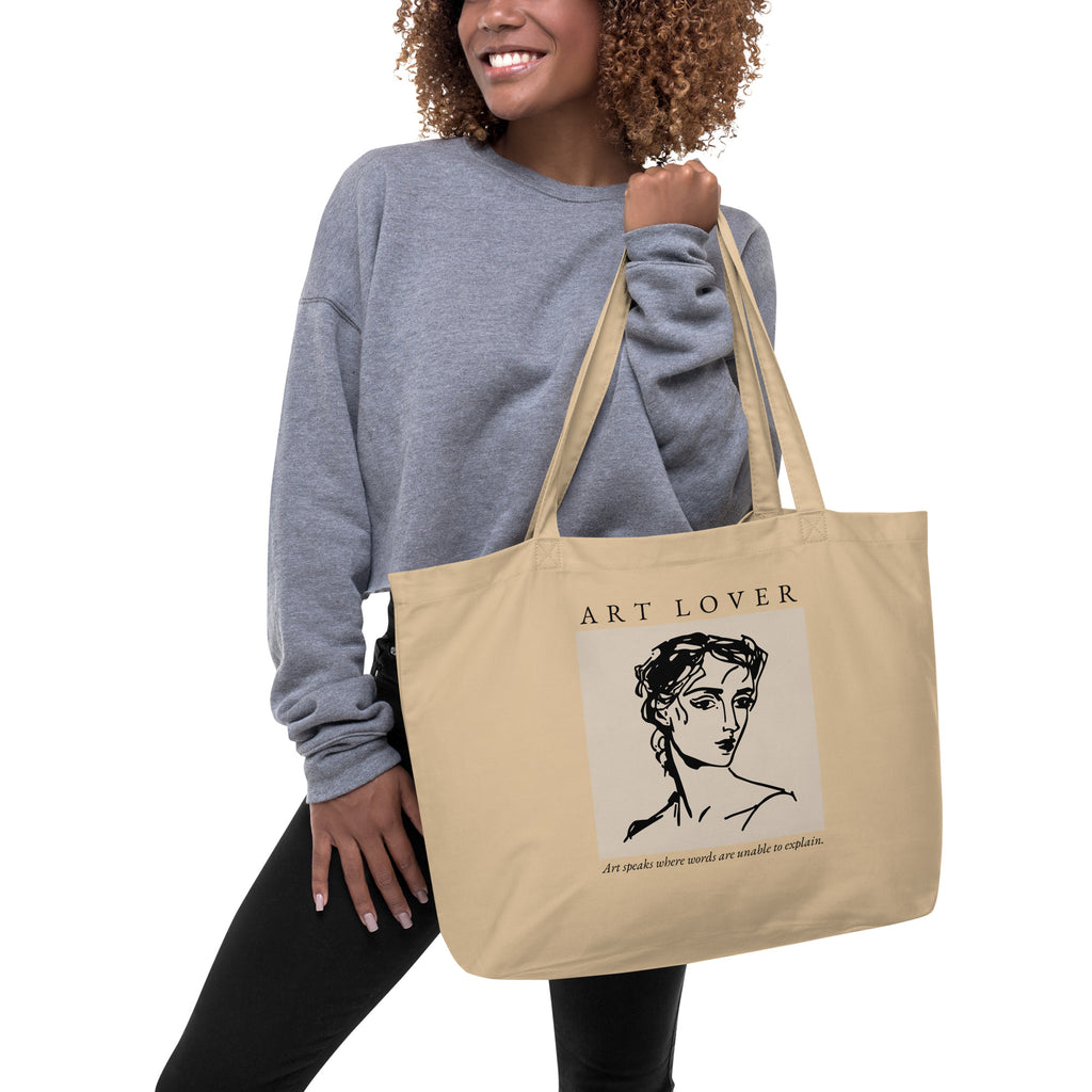 Large Organic Cotton Art Tote Bag - Mirfia