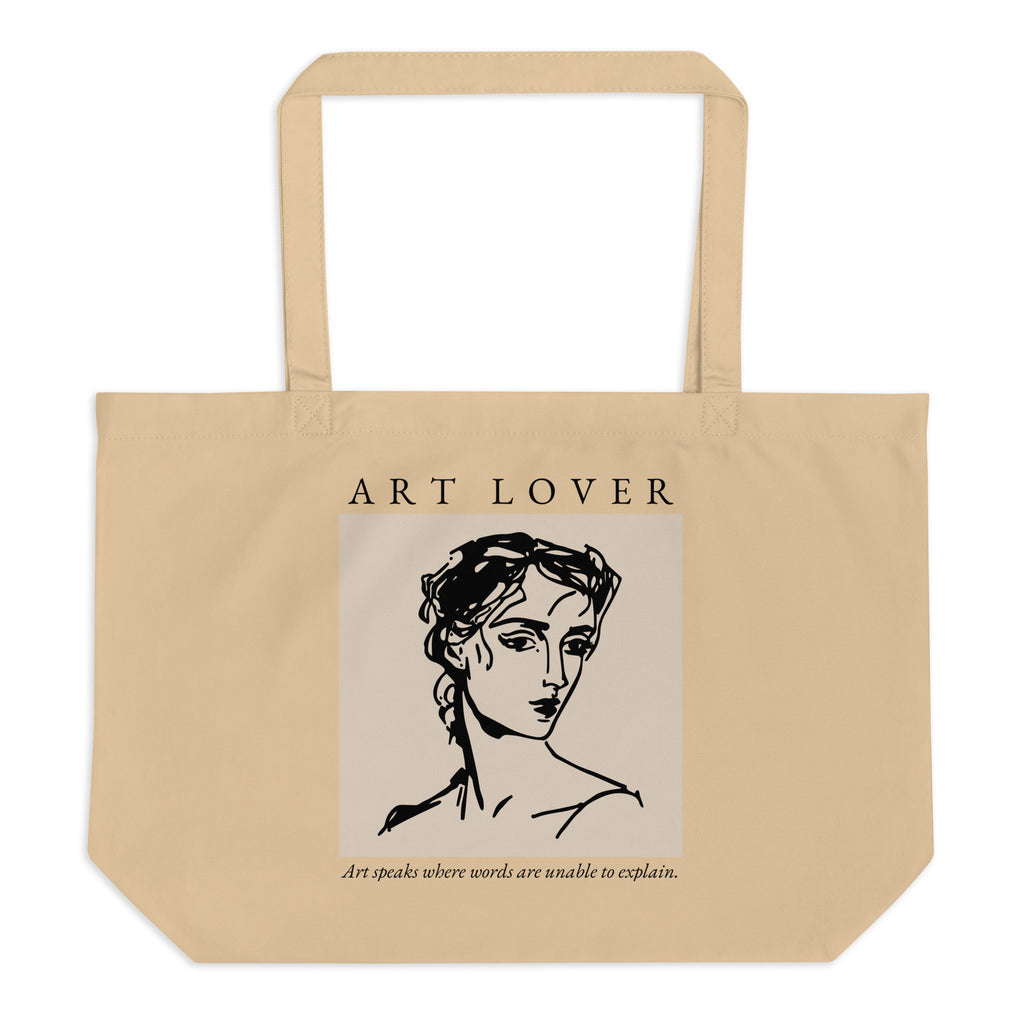 Large Organic Cotton Art Tote Bag - Mirfia