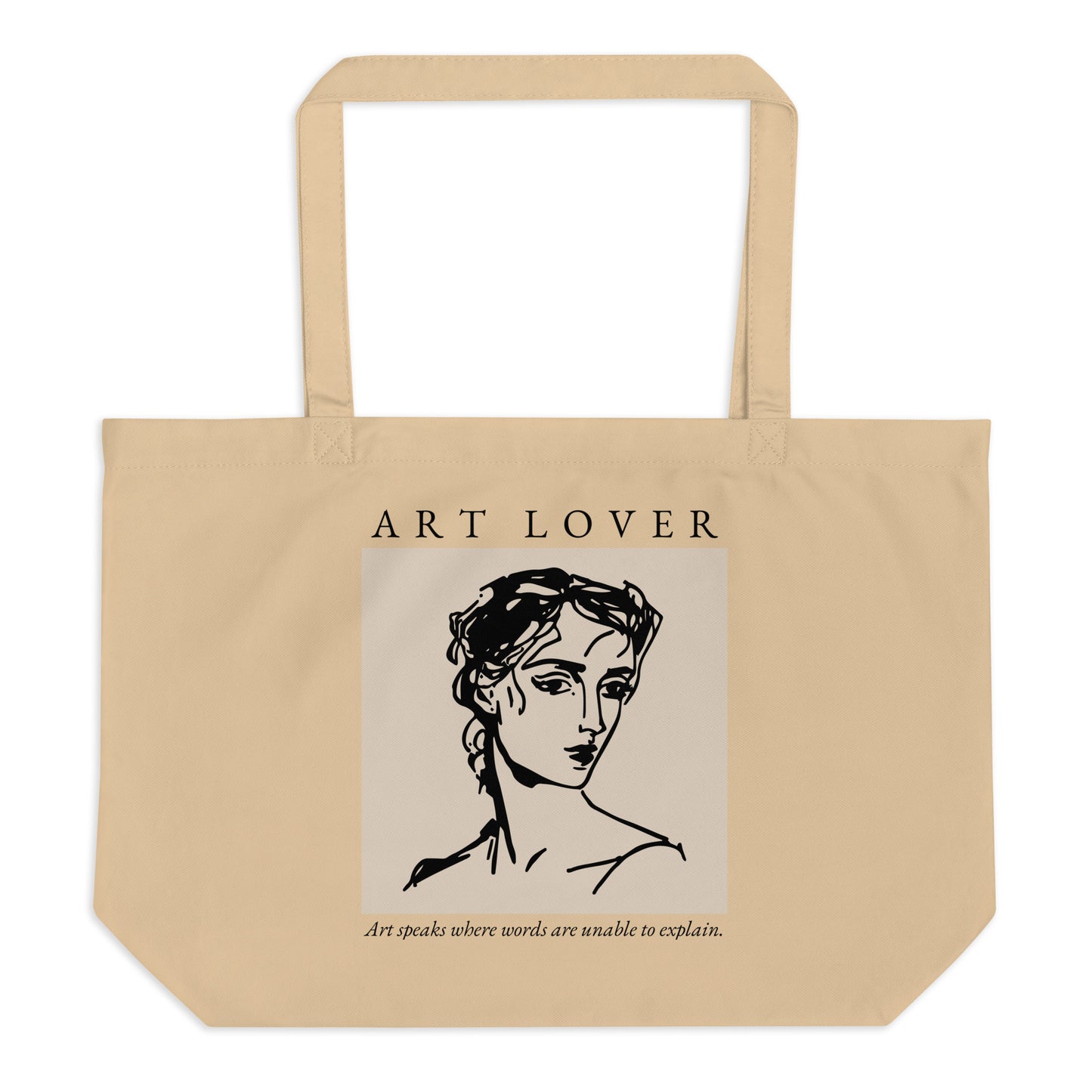 large organic cotton tote bag art tote 