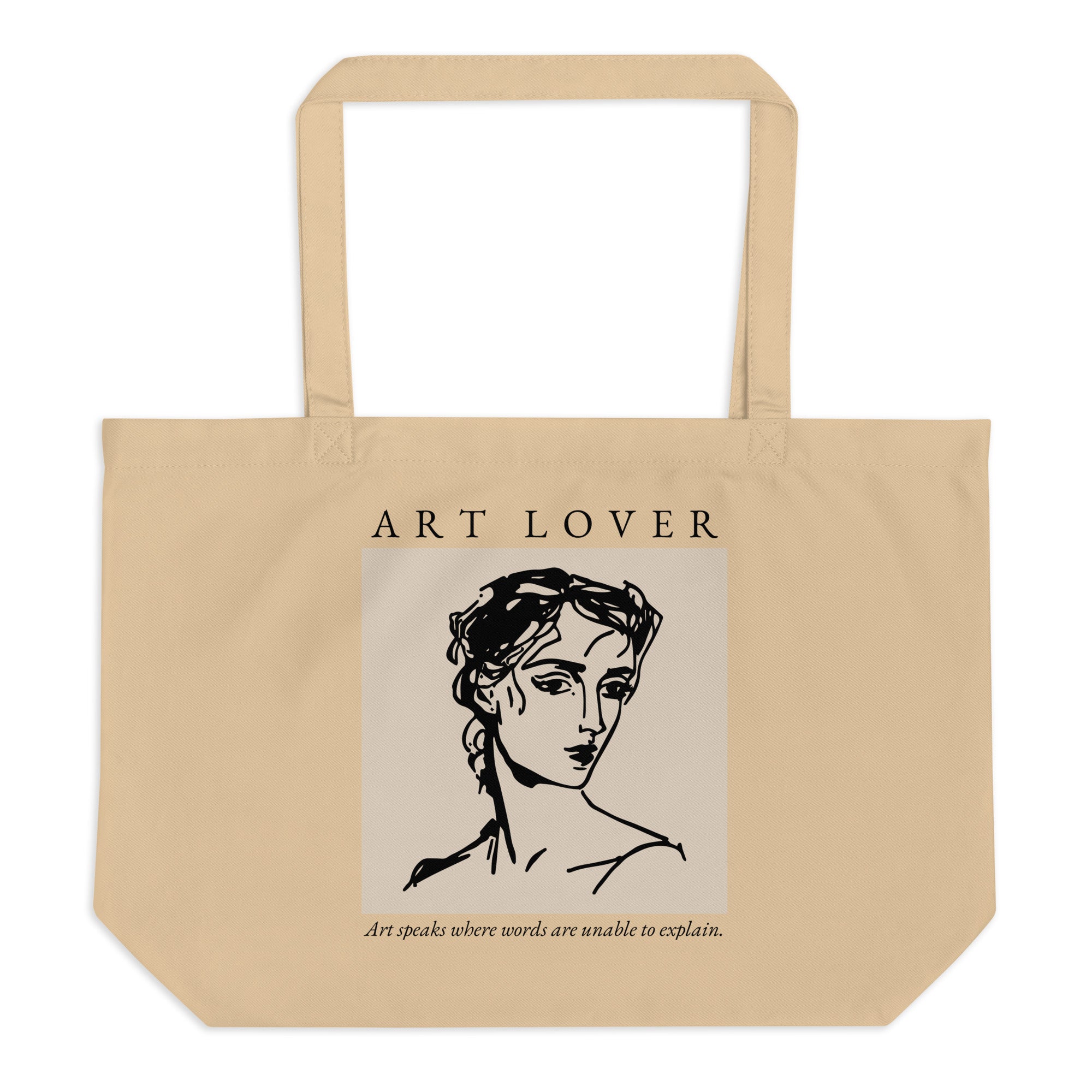 Large Organic Cotton Art Tote Bag - Mirfia