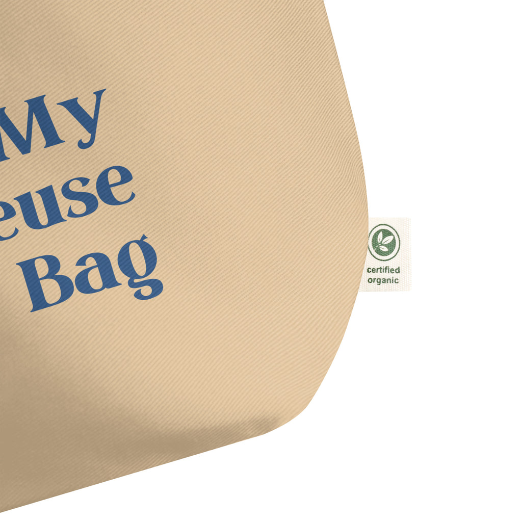 Large Organic Cotton Text Tote Bag - Mirfia